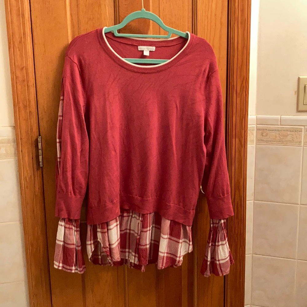 Plaid long sleeve top